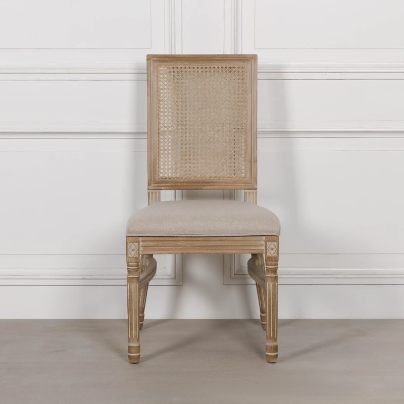 Alienor Wooden French Bergere Back Rattan Dining Chair Dining Chair UK