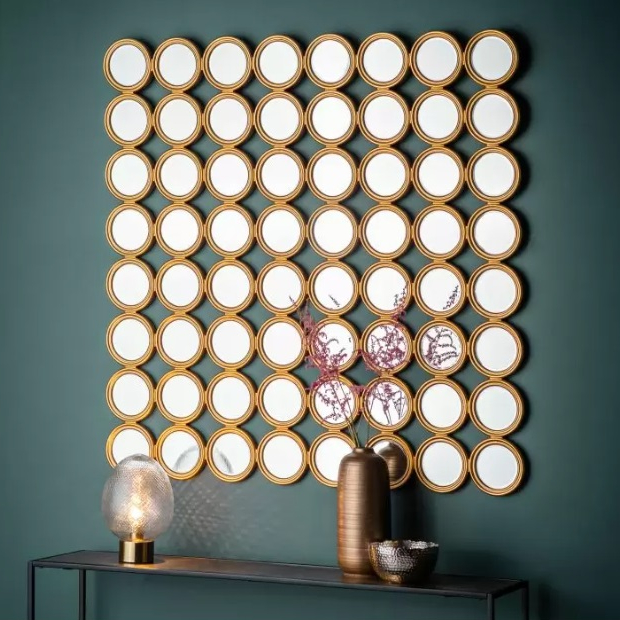Klervi Circle Design Deco Wall Mirror Wall Mirror UK