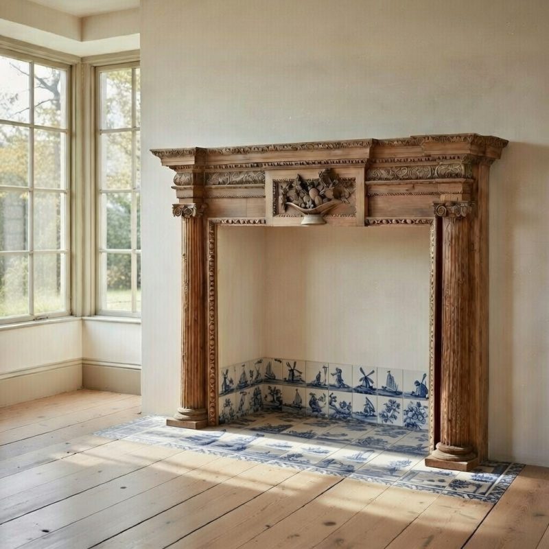 Wooden Large Hand Carved French Style Fire Surround Fire Surround UK