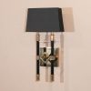 Gold Wall Light With Black Linen Shade Linen Shade UK