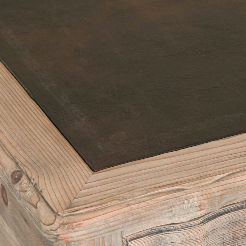 Weathered Pine Amaury French Style Writing Desk With Inlay With Inlay UK