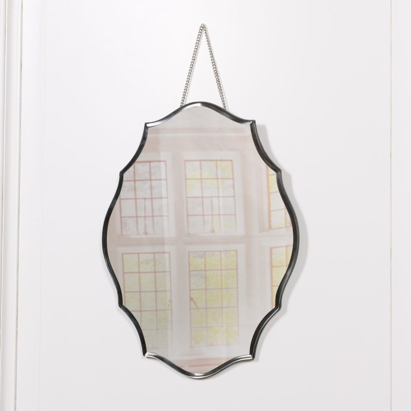 Bevelled Mid Century Ornate Scalloped Frameless Hanging Wall Mirror Wall Mirror UK