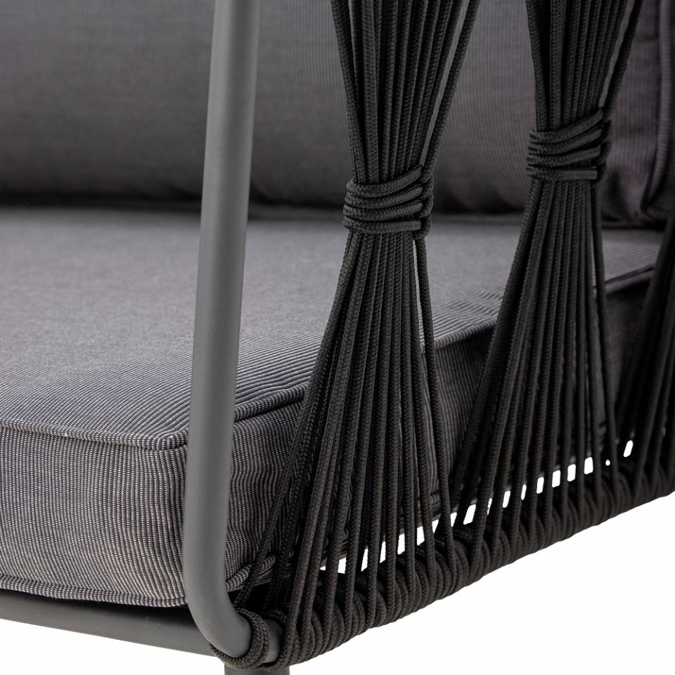 Saltum Black Metal Frame Garden Sofa and Cushions La Maison Chic