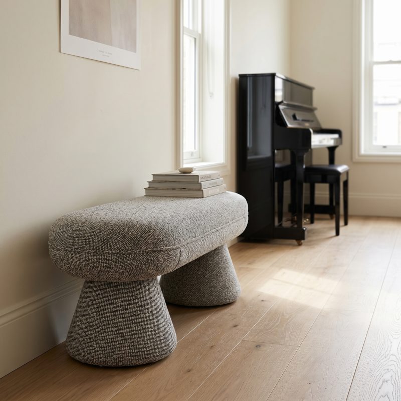 Via Upholstered Monochrome Mushroom Bench Mushroom Bench UK