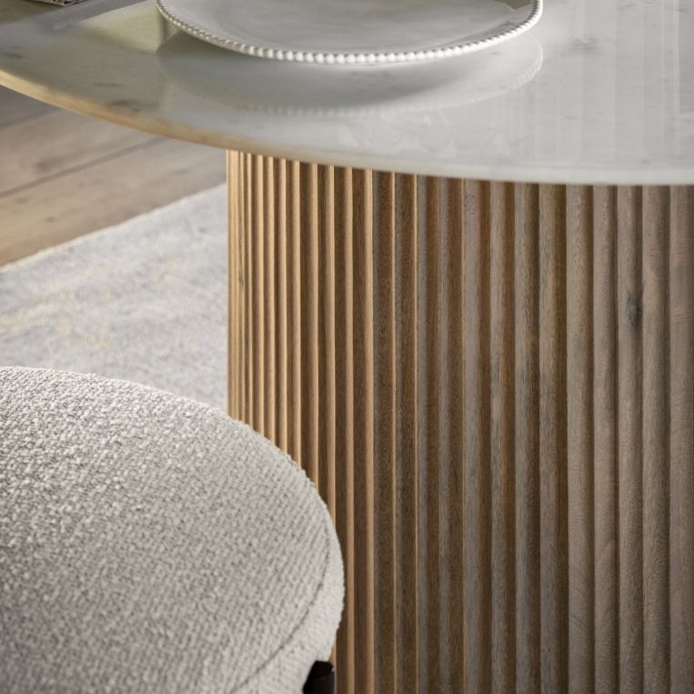 Kalea Small Round Marble Top Dining Table Dining Table UK