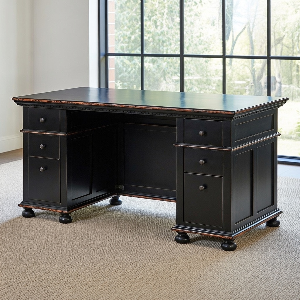 French Style Noir Black Writing Reception Desk Reception Desk UK