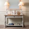 Oak Top Distressed French Style Console Table Console Table UK