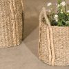 Set of 2 Seagrass Baskets With Plaited Handles Plaited Handles UK