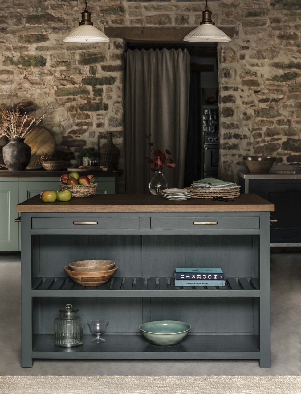 Wyndham Dark Green Kitchen Island Kitchen Island UK
