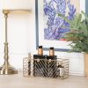 Tate Gold Painted Rectangular Metal Wire Storage Basket Storage Basket UK