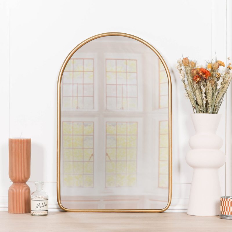 Arc Gold Finish Arch Frame Wall Mirror Wall Mirror UK