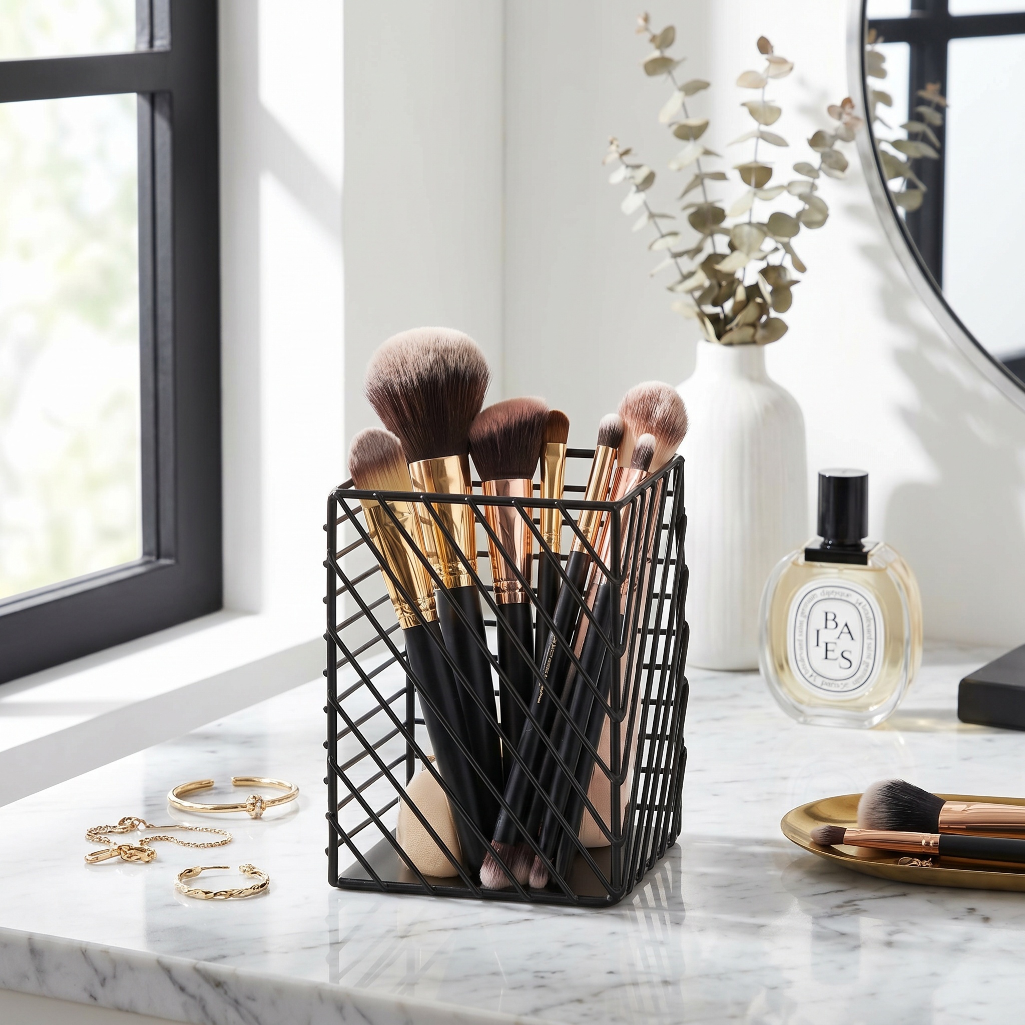 Tate Black Painted Square Metal Wire Storage Basket Storage Basket UK