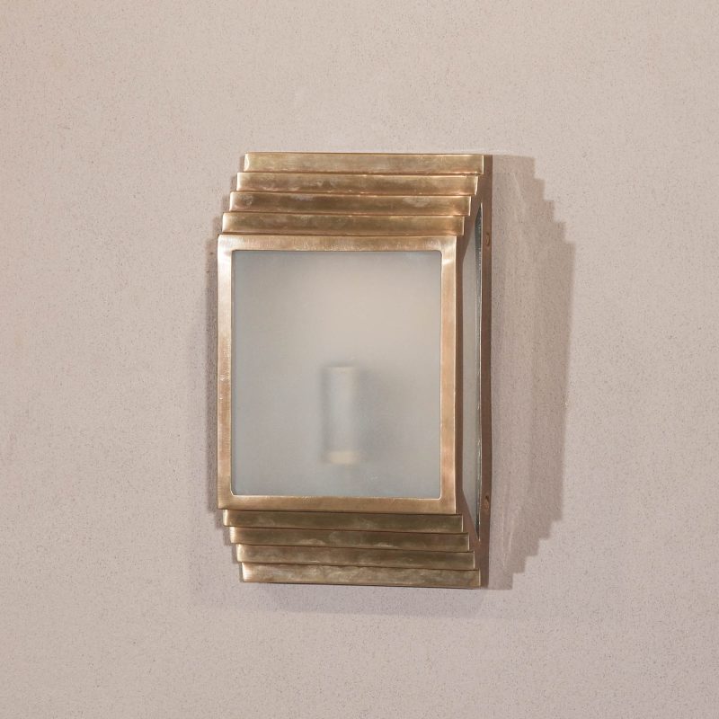 Rionagh Metal Brass Wall Light With Frosted Glass Frosted Glass UK