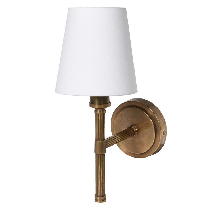 Rionagh Brass Wall Light With Cotton Shades Cotton Shades UK