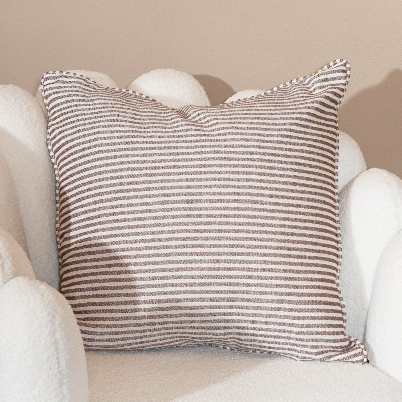 Caoimhe 50cm Coffee Brown Stripe Cushion Stripe Cushion UK