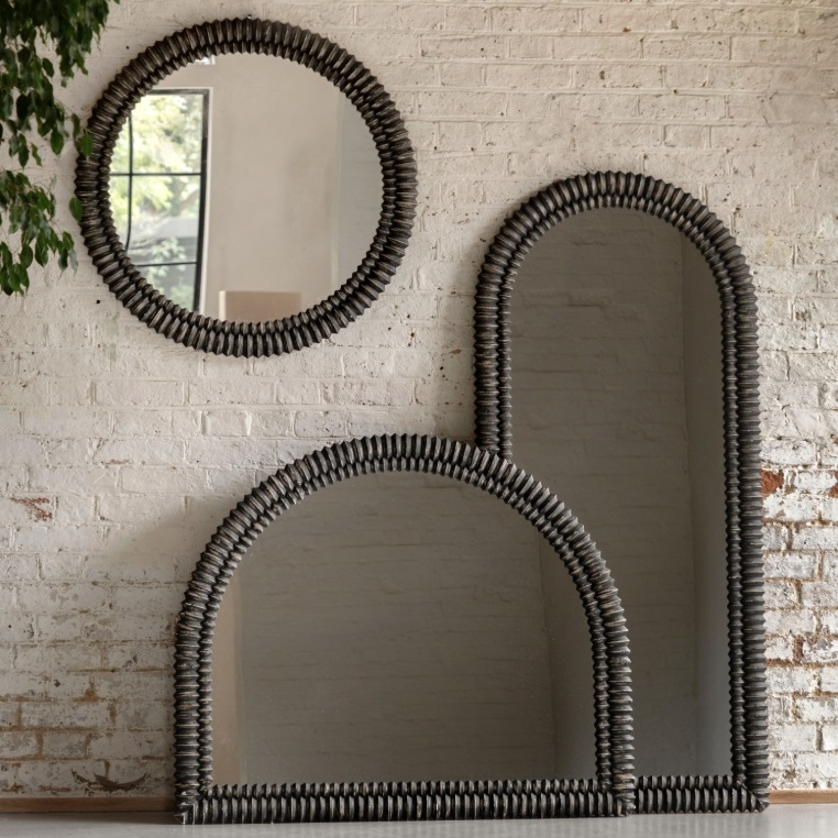 Levina Black Wash Round 90cm Mirror 90cm Mirror UK