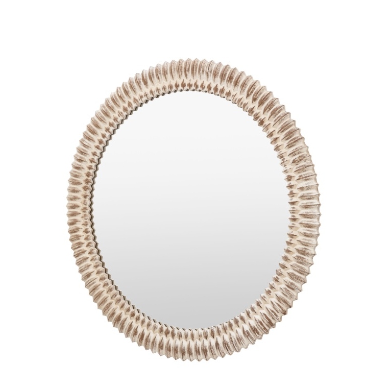 Levina White Wash Round 90cm Mirror 90cm Mirror UK