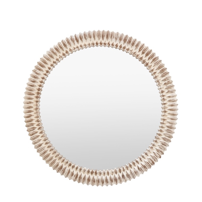 Levina White Wash Round 90cm Mirror 90cm Mirror UK
