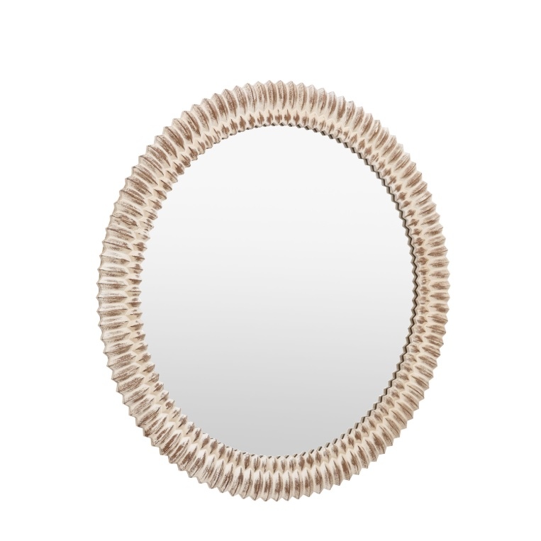 Levina White Wash Round 90cm Mirror 90cm Mirror UK