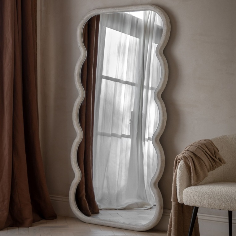 Pascoe Wave Concrete Effect Floor Mirror Floor Mirror UK