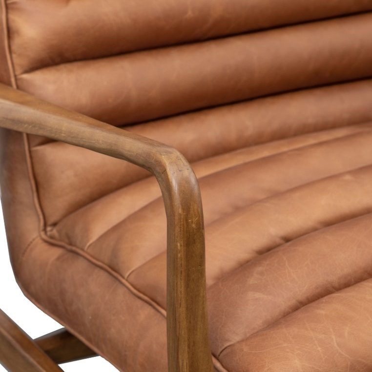 Vallea Vintage Brown Mid Century Style Settee Style Settee UK