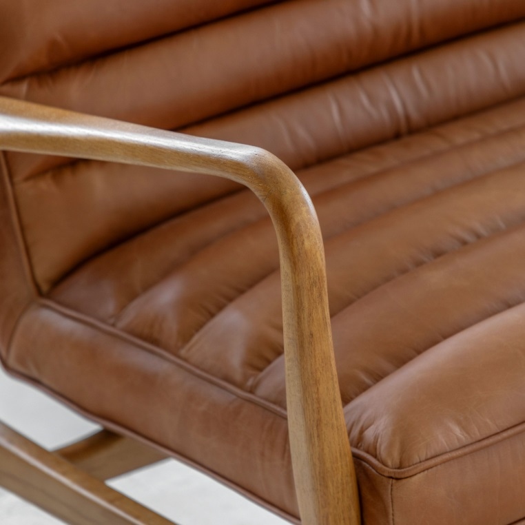 Vallea Vintage Brown Mid Century Style Settee Style Settee UK