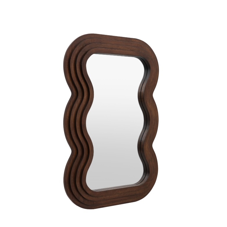 Wave Brown Wooden Wall Mirror Wall Mirror UK