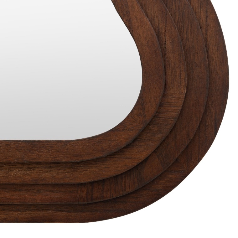 Wave Brown Wooden Wall Mirror Wall Mirror UK