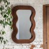 Wave Brown Wooden Wall Mirror Wall Mirror UK