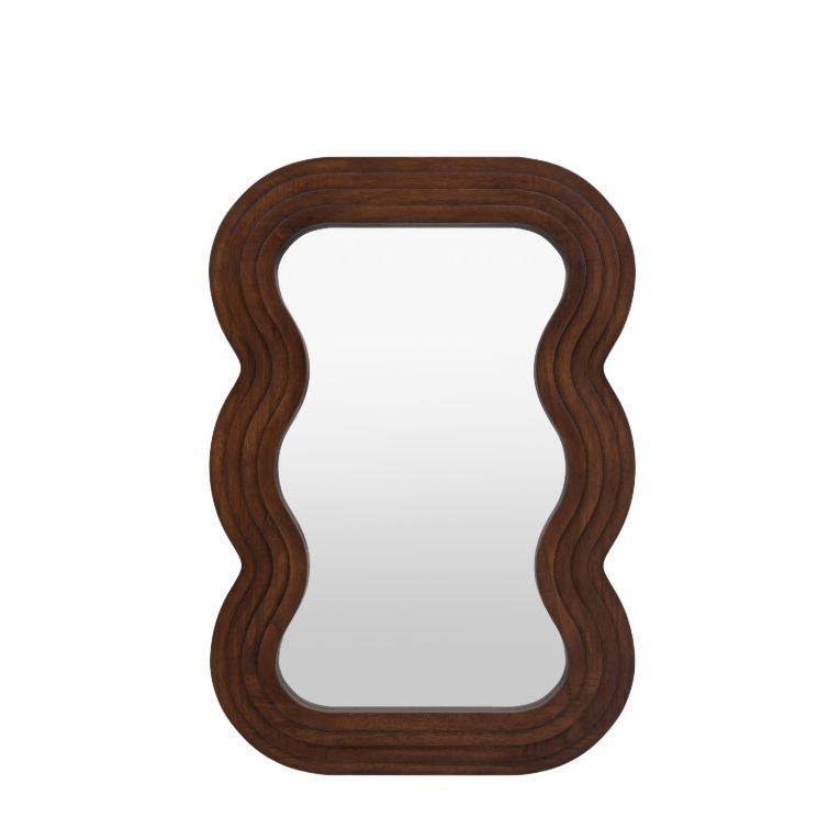 Wave Brown Wooden Wall Mirror Wall Mirror UK