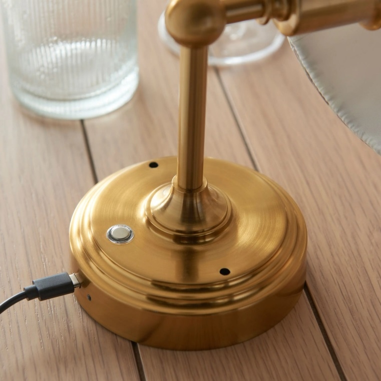 Reginald Portable Rechargeable Aged Brass Wall Light Wall Light UK