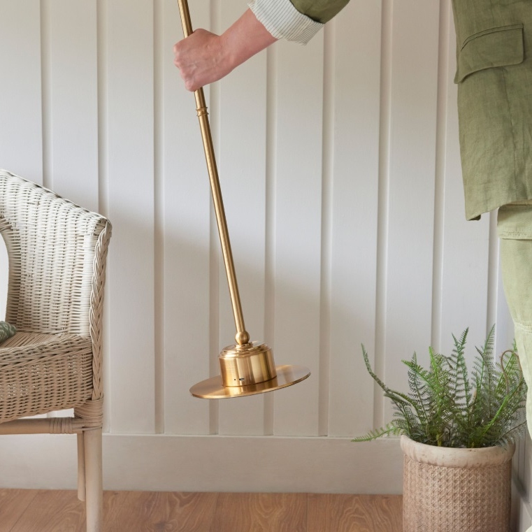 Reginald Portable Rechargeable Aged Brass Floor Lamp Base Lamp Base UK