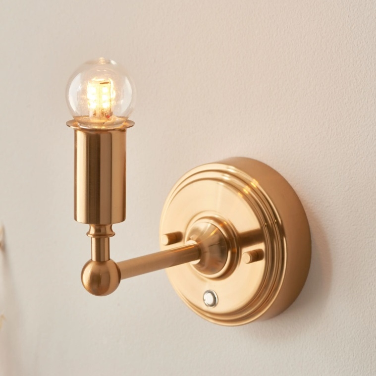 Reginald Portable Rechargeable Aged Brass Wall Light Wall Light UK