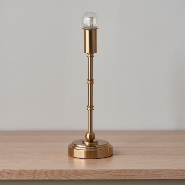 Reginald Portable Rechargeable Aged Brass Table Lamp Base Lamp Base UK