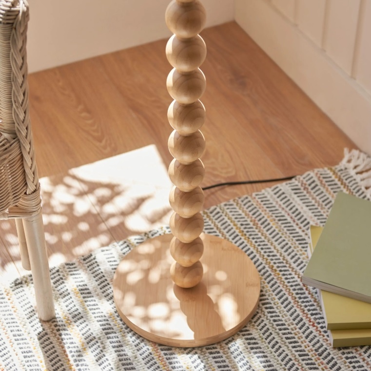 Wooden Bobble Natural Floor Lamp Floor Lamp UK