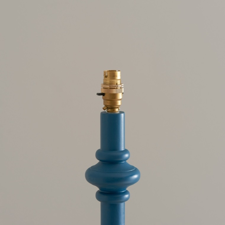 Wooden Turned Spindle Blue Floor Lamp Floor Lamp UK