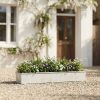 Meadow Rectangular Roll Top White Wash Metal 94cm Planter 94cm Planter UK