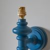 Wooden Turned Spindle Blue Wall Lamp Wall Lamp UK