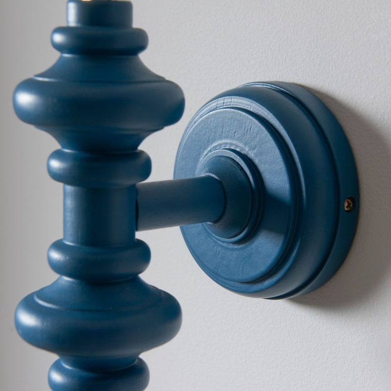 Wooden Turned Spindle Blue Wall Lamp Wall Lamp UK
