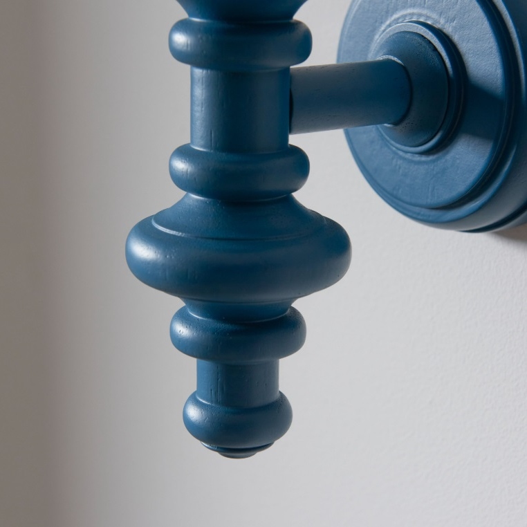 Wooden Turned Spindle Blue Wall Lamp Wall Lamp UK