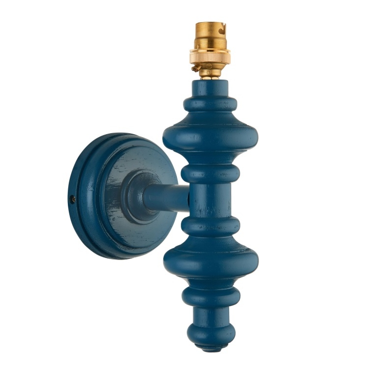 Wooden Turned Spindle Blue Wall Lamp Wall Lamp UK