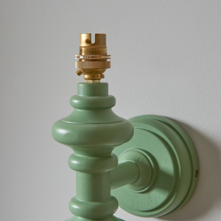 Wooden Turned Spindle Pistachio Green Wall Lamp Wall Lamp UK