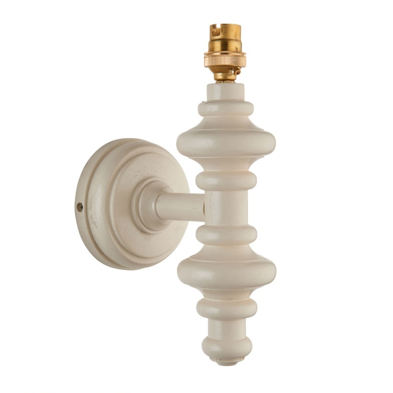 Wooden Turned Spindle Ivory Wall Lamp Wall Lamp UK
