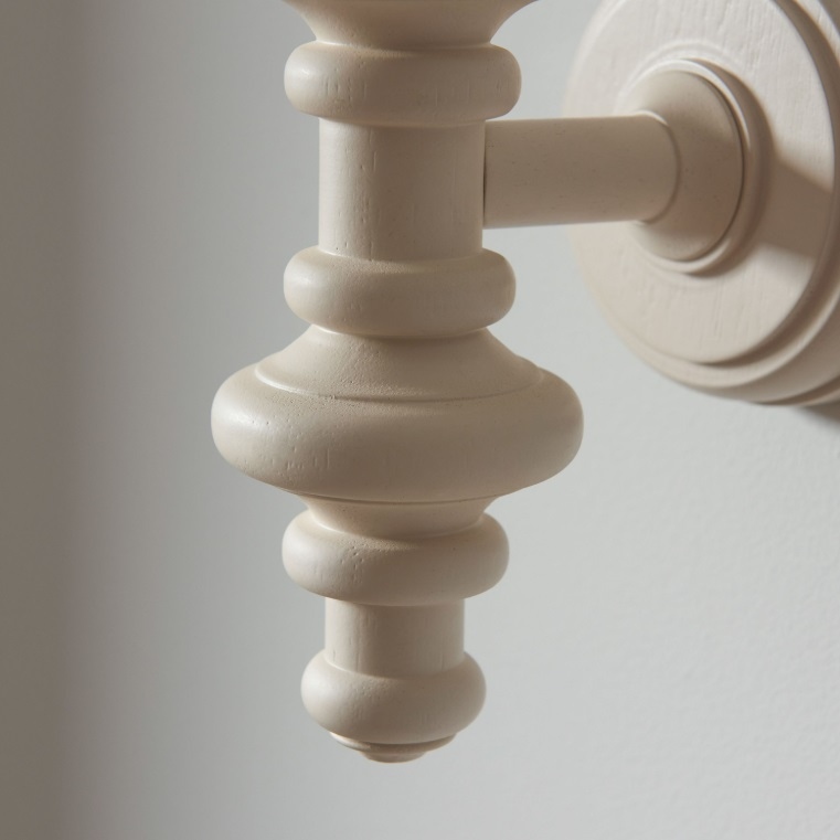 Wooden Turned Spindle Ivory Wall Lamp Wall Lamp UK