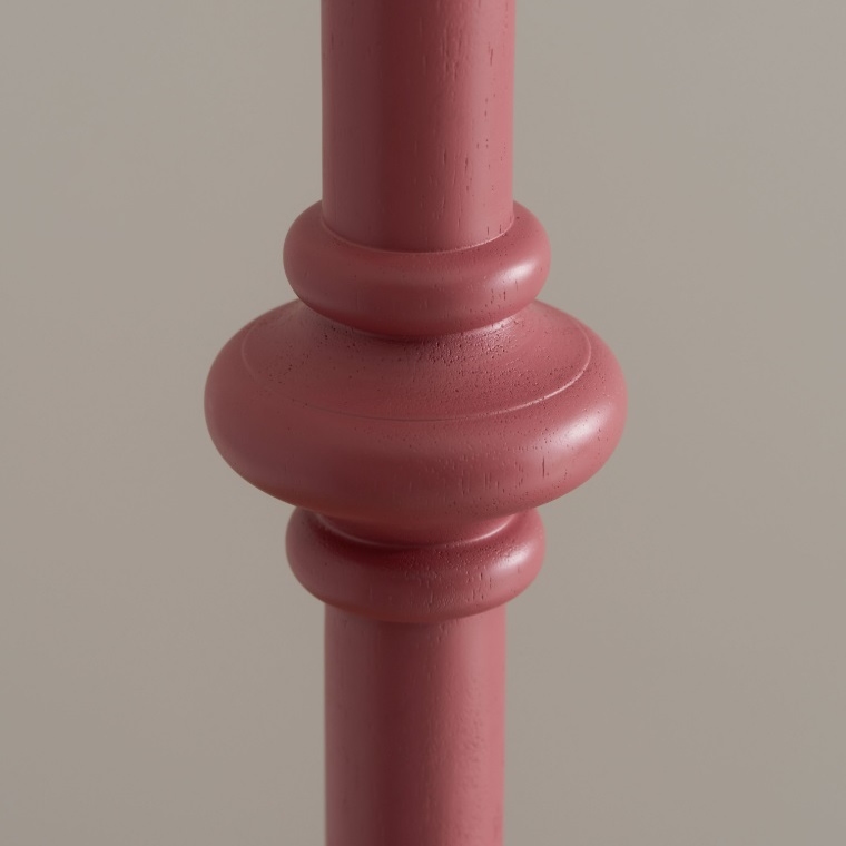 Wooden Turned Spindle Mauve Pink Floor Lamp Floor Lamp UK