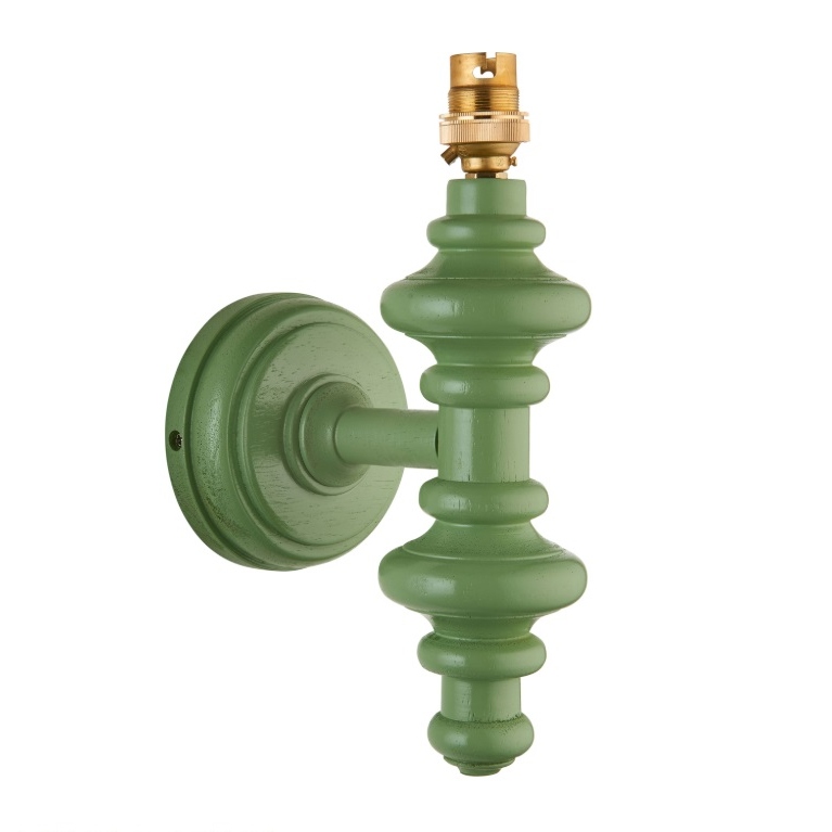 Wooden Turned Spindle Pistachio Green Wall Lamp Wall Lamp UK