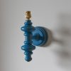 Wooden Turned Spindle Blue Wall Lamp Wall Lamp UK