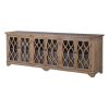 Extra Large 240cm Rustic Sideboard With Glass Doors Glass Doors UK