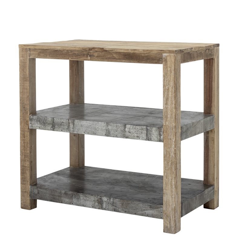Wooden Rustic Reclaimed Kitchen Unit With Zinc Shelves Zinc Shelves UK