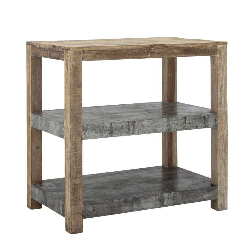 Wooden Rustic Reclaimed Kitchen Unit With Zinc Shelves Zinc Shelves UK